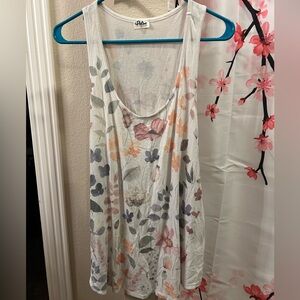 White Floral Tank Top